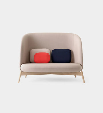 Modern High-Back Loveseat with Color Accent Cushions