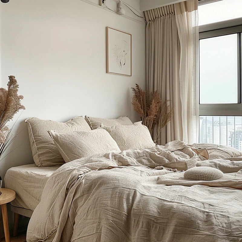 Natural Linen Fitted Sheet – Breathable Flax Bedding