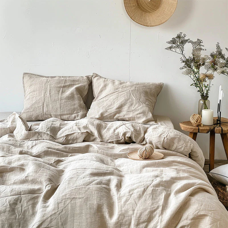 Natural Linen Flat Sheet – 100% Flax Linen Bedding